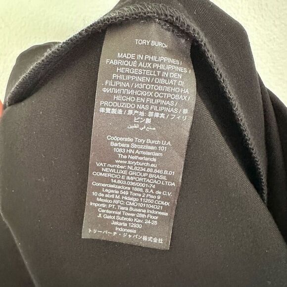 Tory Burch Ponte Flare Cropped Length Pant with Gold Tone Raised Logo Buttons - Picture 12 of 14